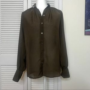 Vintage Sheer Brown Blouse by New York Shirt Co
